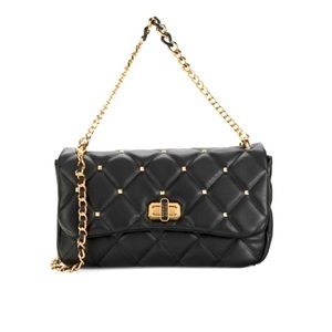 Badgley Mischka Black Studded Medium Shoulder Bag